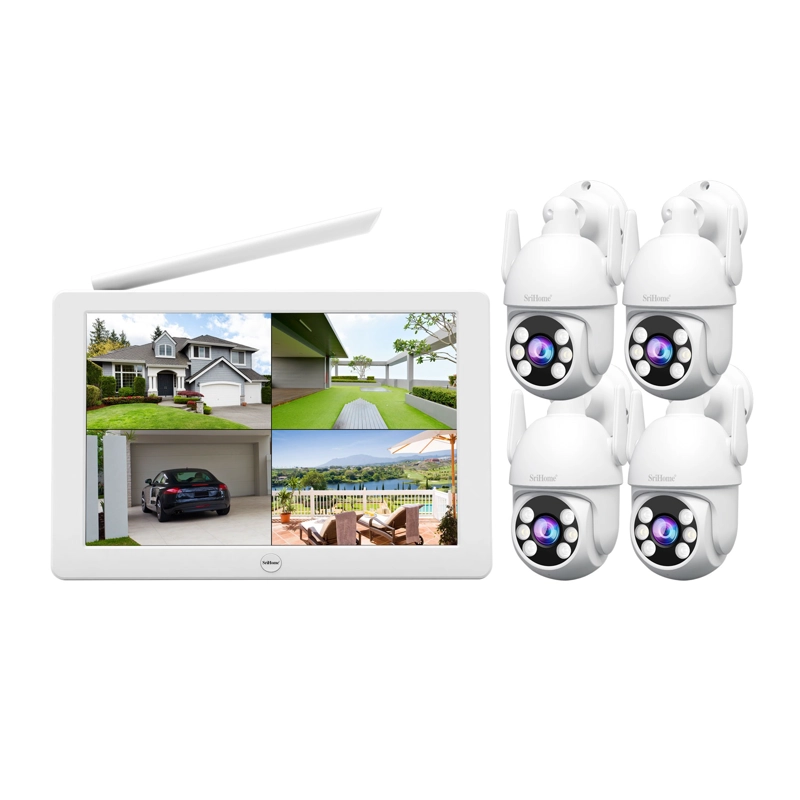 KIT NVR SRIHOME 4 CAMARAS IPC059 PTZ WIFI 2MP + NVR NVS009 CON PANTALLA 8CH - 3