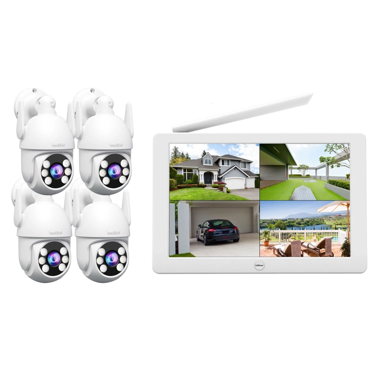 KIT NVR SRIHOME 4 CAMARAS IPC059 PTZ WIFI 2MP + NVR NVS009 CON PANTALLA 8CH - 4