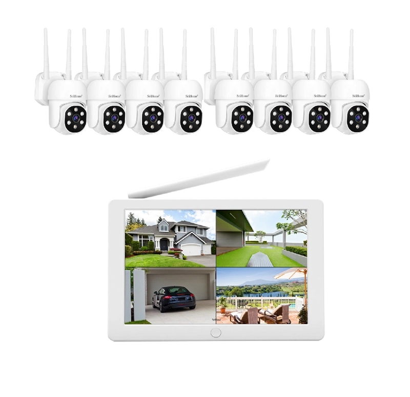 KIT NVR SRIHOME 8 CAMARAS IPC030 PTZ WIFI 2MP + NVR NVS009 CON PANTALLA 8CH - 3