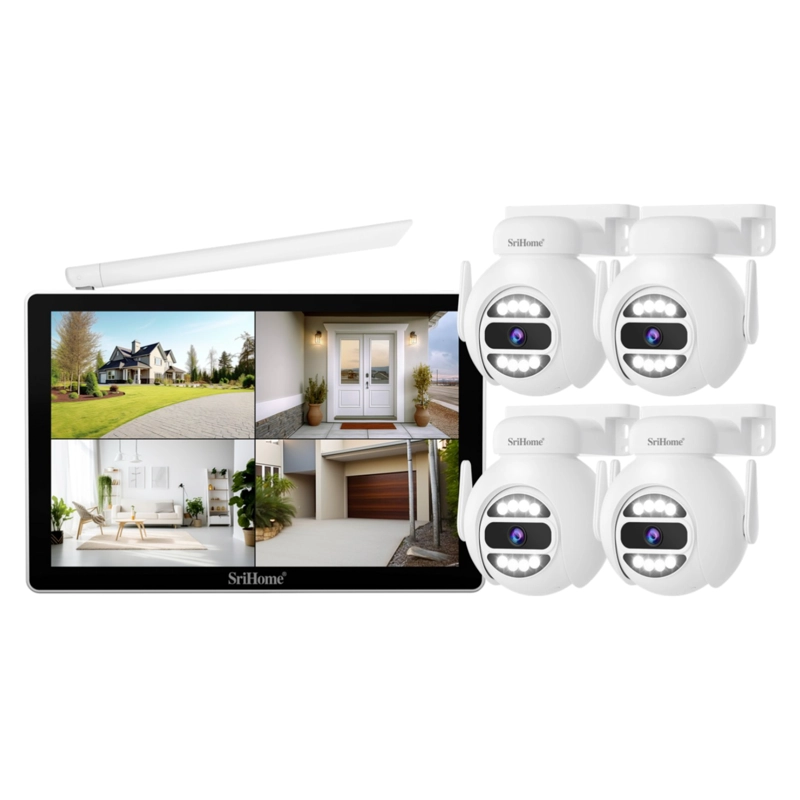 KIT NVR SRIHOME 4 CAMARAS IPC047 PTZ WIFI + NVR NVS010 CON PANTALLA 8CH - 2