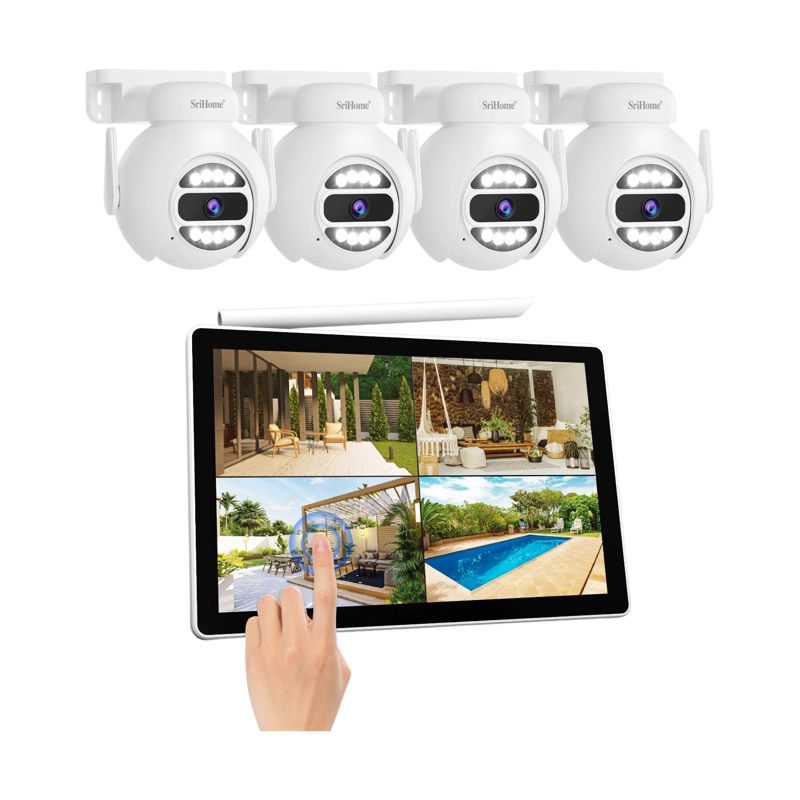 KIT NVR SRIHOME 4 CAMARAS IPC047 PTZ WIFI + NVR NVS010 CON PANTALLA 8CH - 3