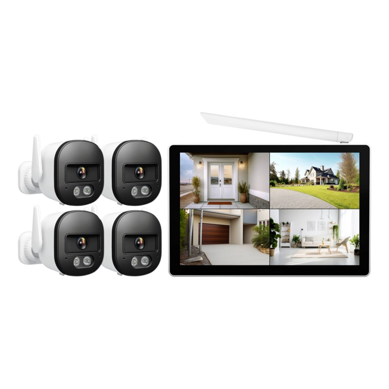 KIT NVR SRIHOME 4 CAMARAS IPC056 WIFI + NVR NVS010 CON PANTALLA 8CH - 4