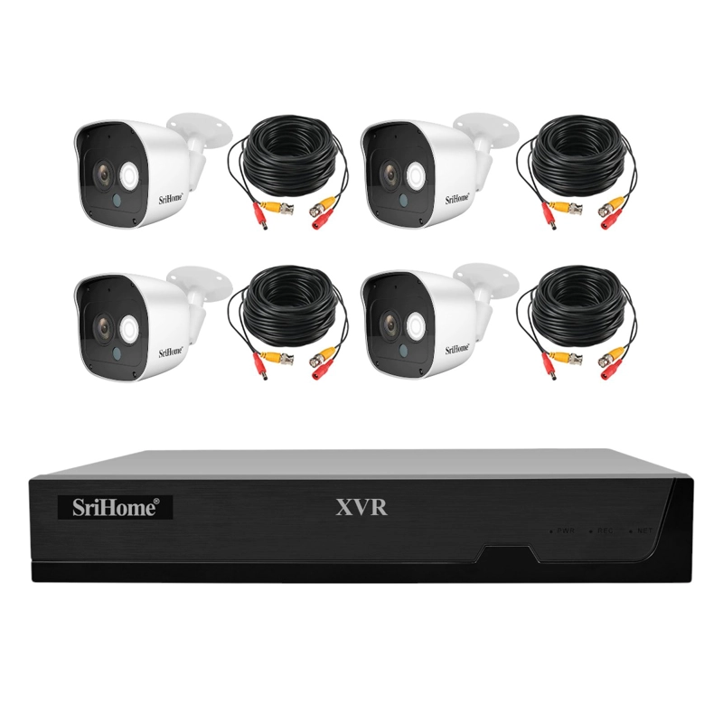 KIT XVR SRIHOME NVS008 4 CAMARAS AH029 1080P CON AUDIO Y VISION NOCTURNA A COLOR - 3
