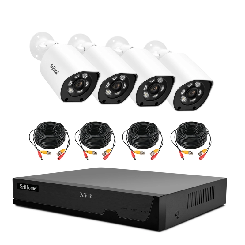 KIT XVR SRIHOME NVS008 4 CAMARAS AH034 1080P CON AUDIO Y VISION NOCTURNA A COLOR - 2