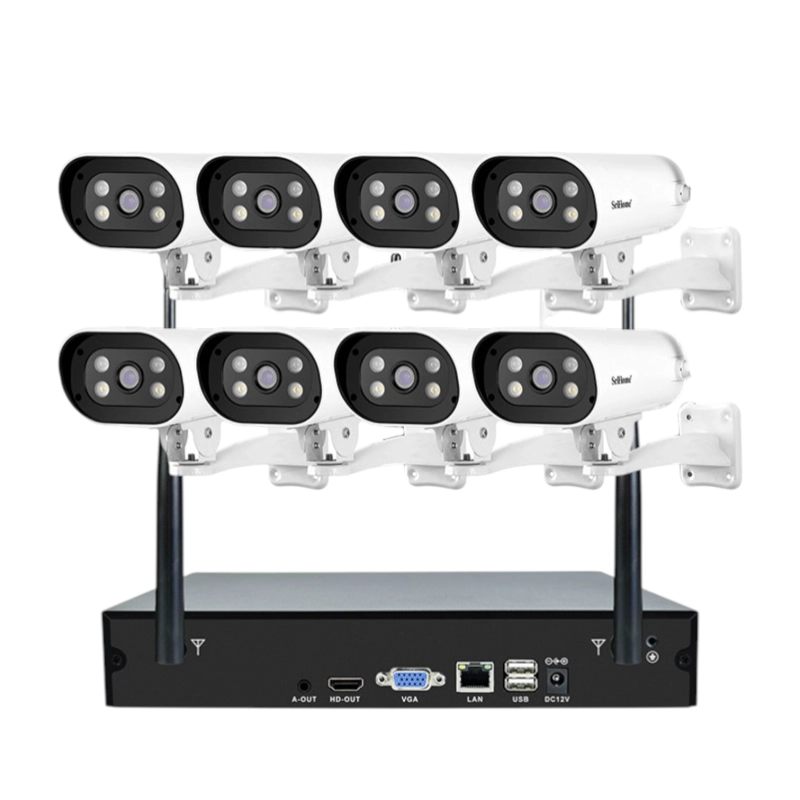 KIT WIFI SRIHOME NVS001 8 CAMARAS IPC037 1080P CON AUDIO Y VISION NOCTURNA A COLOR - 2