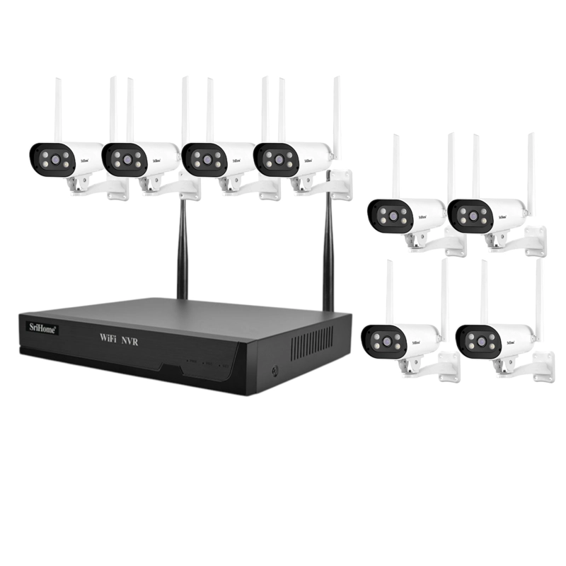 KIT WIFI SRIHOME NVS001 8 CAMARAS IPC037 1080P CON AUDIO Y VISION NOCTURNA A COLOR - 3