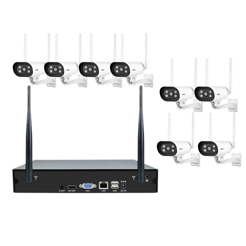 KIT WIFI SRIHOME NVS001 8 CAMARAS IPC037 1080P CON AUDIO Y VISION NOCTURNA A COLOR - 4