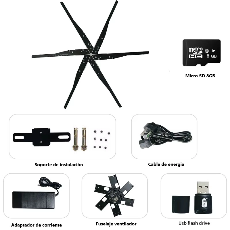 PROYECTOR DE HOLOGRAMAS PUBLICITARIO 3D WIFI 1532P 100CM Q100 - 4