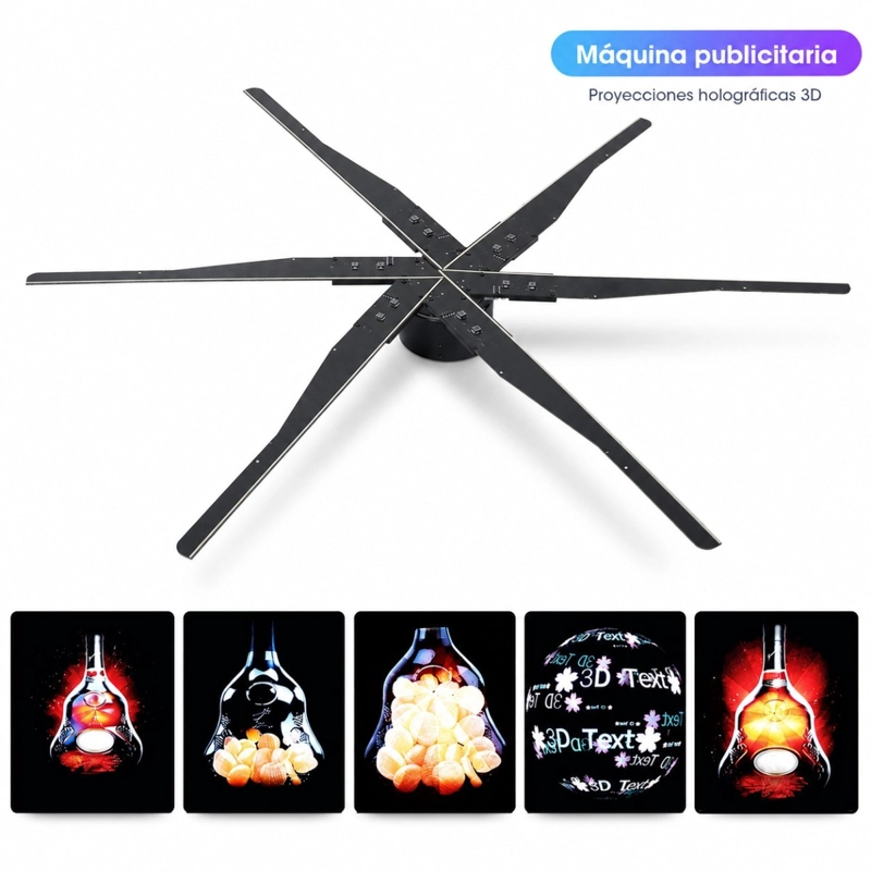PROYECTOR DE HOLOGRAMAS PUBLICITARIO 3D WIFI 1532P 100CM Q100 - 5