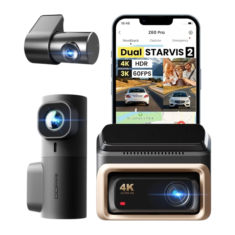 CAMARA PARA VEHICULO 3CH 4K+2K+1080P SONY STARVIS 2 HDR GPS WIFI 5GHZ DDPAI Z60 PRO - 4