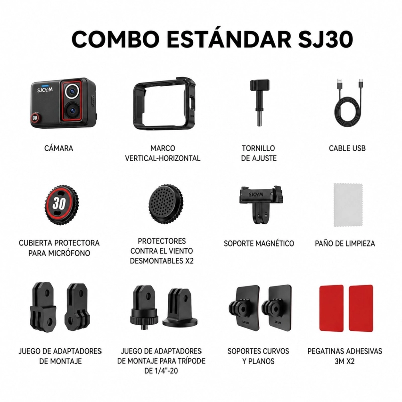 CAMARA DEPORTIVA SJCAM SJ30 8K DOBLE LENTE DIA/NOCHE 48MP 4K 60FPS ESTABILIZACION - 6