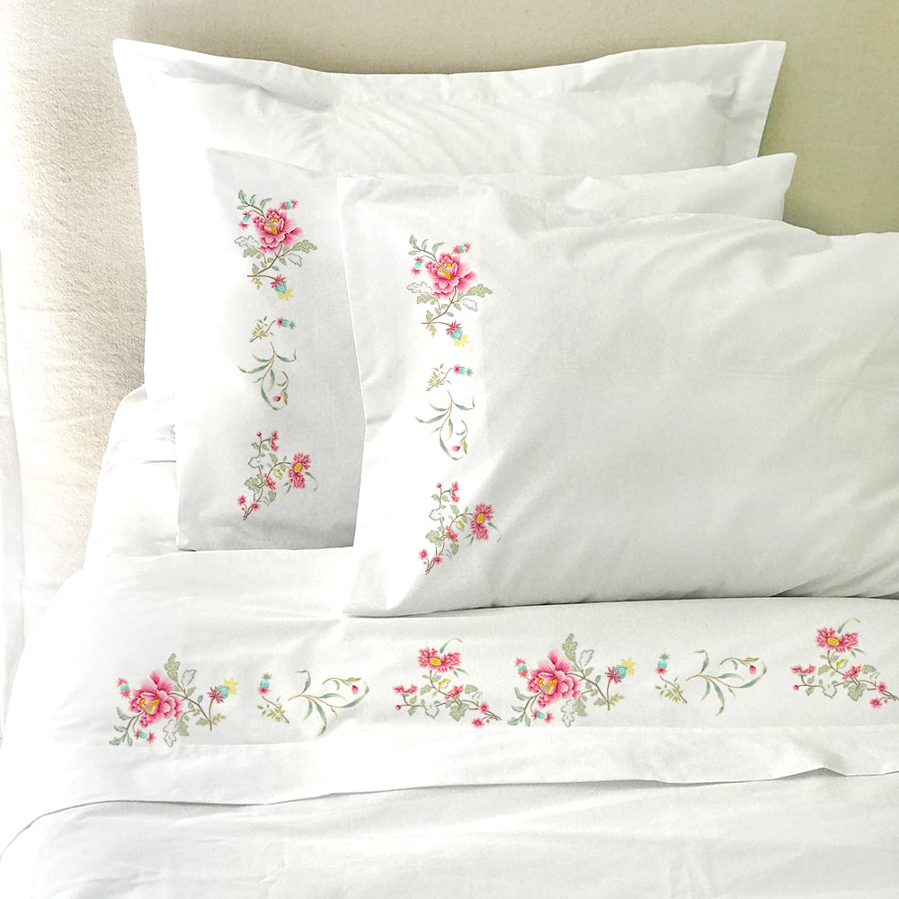 SET SÁBANAS TUYO PRINT FRAN 2 PLAZAS 200 HILOS ALGODÓN BLANCO ESTAMPADO - 1