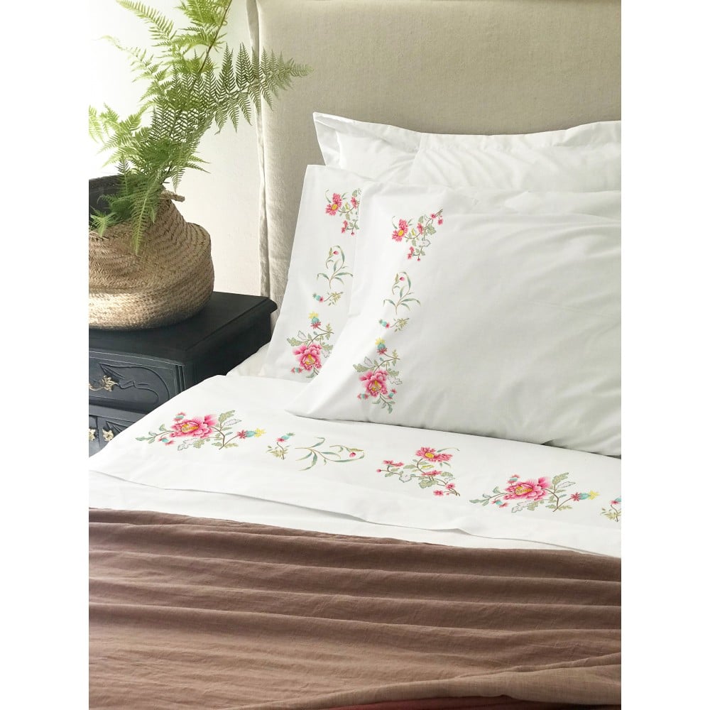 SET SÁBANAS TUYO PRINT FRAN 2 PLAZAS 200 HILOS ALGODÓN BLANCO ESTAMPADO - 2