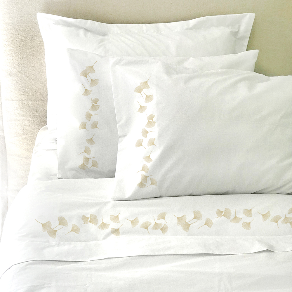 SET SÁBANAS TUYO PRINT GYNKO 200 HILOS ALGODÓN BLANCO ESTAMPADO - 1