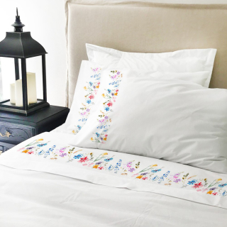 SET SÁBANAS TUYO PRINT FLORENCIA 2 PLAZAS 200 HILOS ALGODÓN BLANCO ESTAMPADO - 1