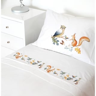 SET SÁBANAS TUYO PRINT FOREST 1.5 PLAZAS 200 HILOS ALGODÓN BLANCO ESTAMPADO - 1