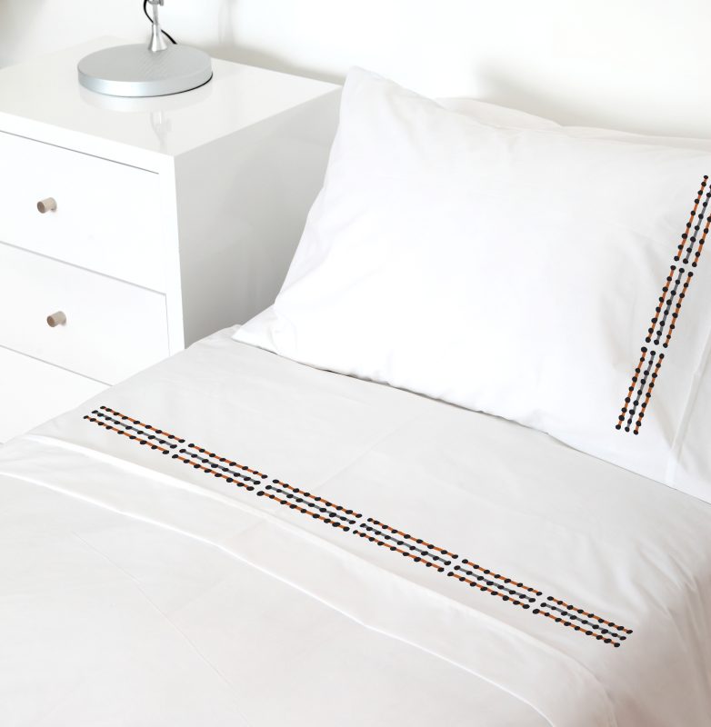 SET SÁBANAS TUYO PRINT PATAGONIA 1.5 PLAZAS 200 HILOS ALGODÓN BLANCO ESTAMPADO - 1