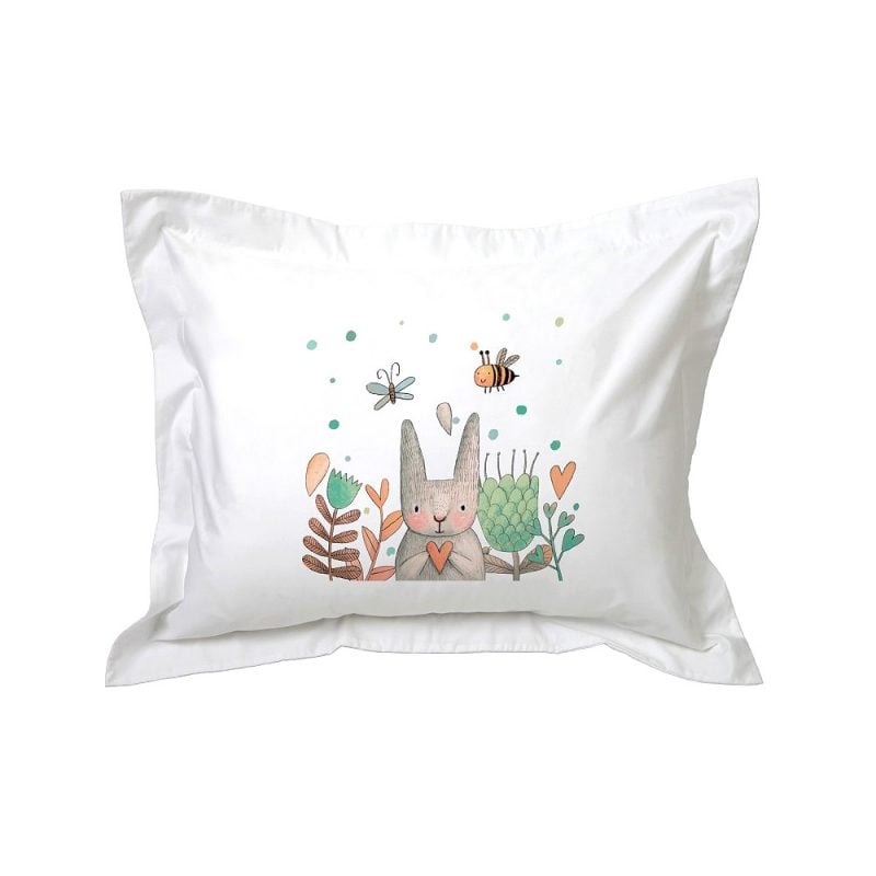 FUNDA TUYO PRINT ALMOHADA CONEJITO 70 X 50 CM ALGODÓN BLANCO - 1