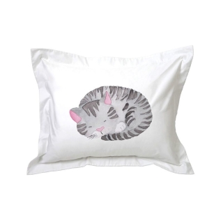 FUNDA TUYO PRINT ALMOHADA GATO 70 X 50 CM ALGODÓN BLANCO - 1