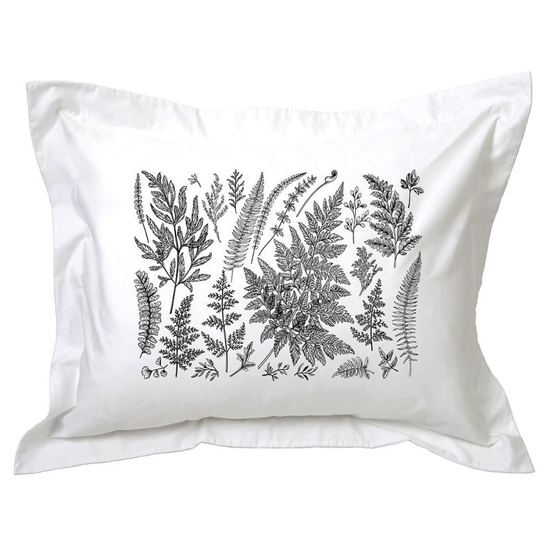 FUNDA TUYO PRINT ALMOHADA SILUETA HIERBAS 70 X 50 CM ALGODÓN BLANCO - 1