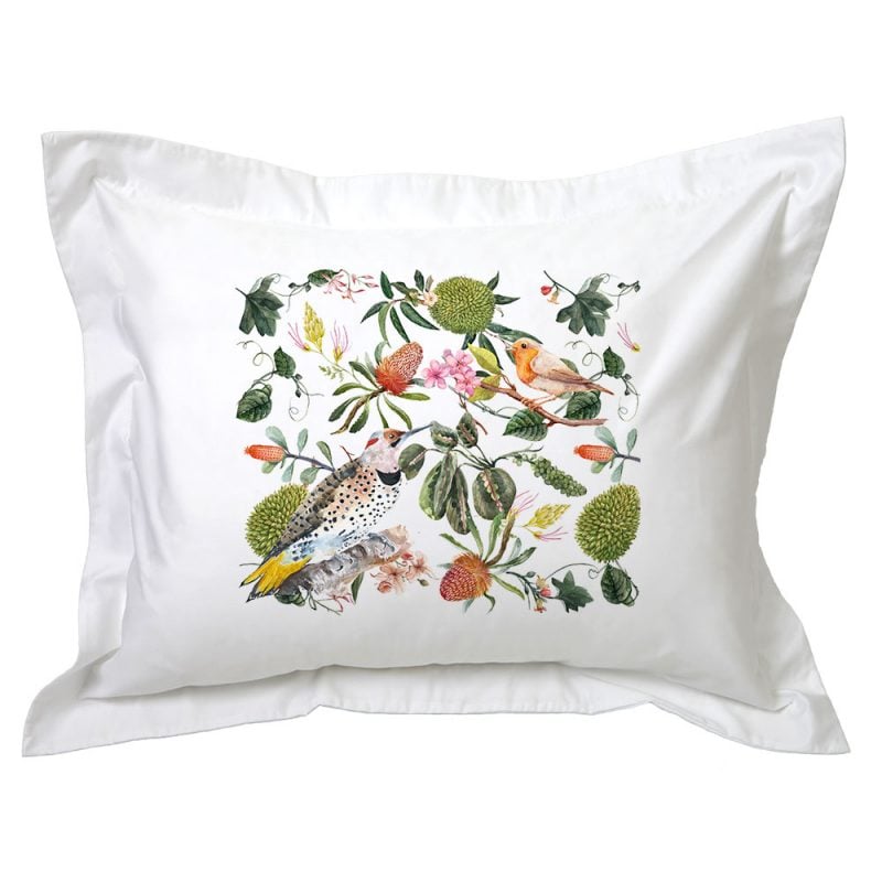 FUNDA TUYO PRINT ALMOHADA BROTES 70 X 50 CM ALGODÓN BLANCO - 1