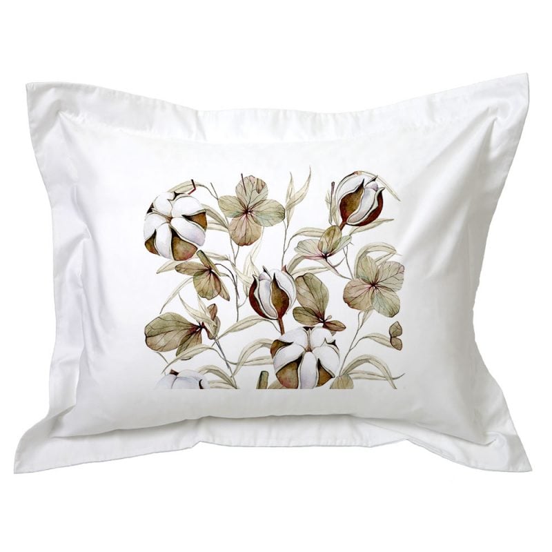 FUNDA TUYO PRINT ALMOHADA FLOR 70 X 50 CM ALGODÓN BLANCO - 1