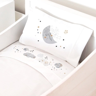 SET SÁBANAS TUYO PRINT LUNA ALGODÓN MOISÉS COLECHO - 1