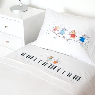 SET SÁBANAS TUYO PRINT MÚSICOS ALGODÓN CAMA TRANSICIÓN - 1