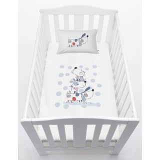 CUBREPLUMÓN TUYO PRINT DOGS ALGODÓN BLANCO PACK & PLAY - 1