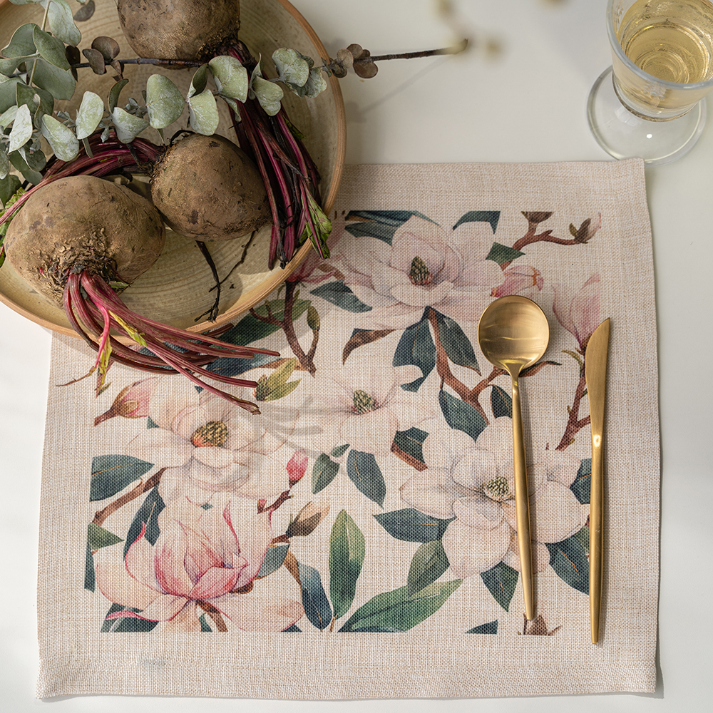PACK 4 INDIVIDUALES TUYO PRINT ESTAMPADO LINET NATURAL MAGNOLIA - 3