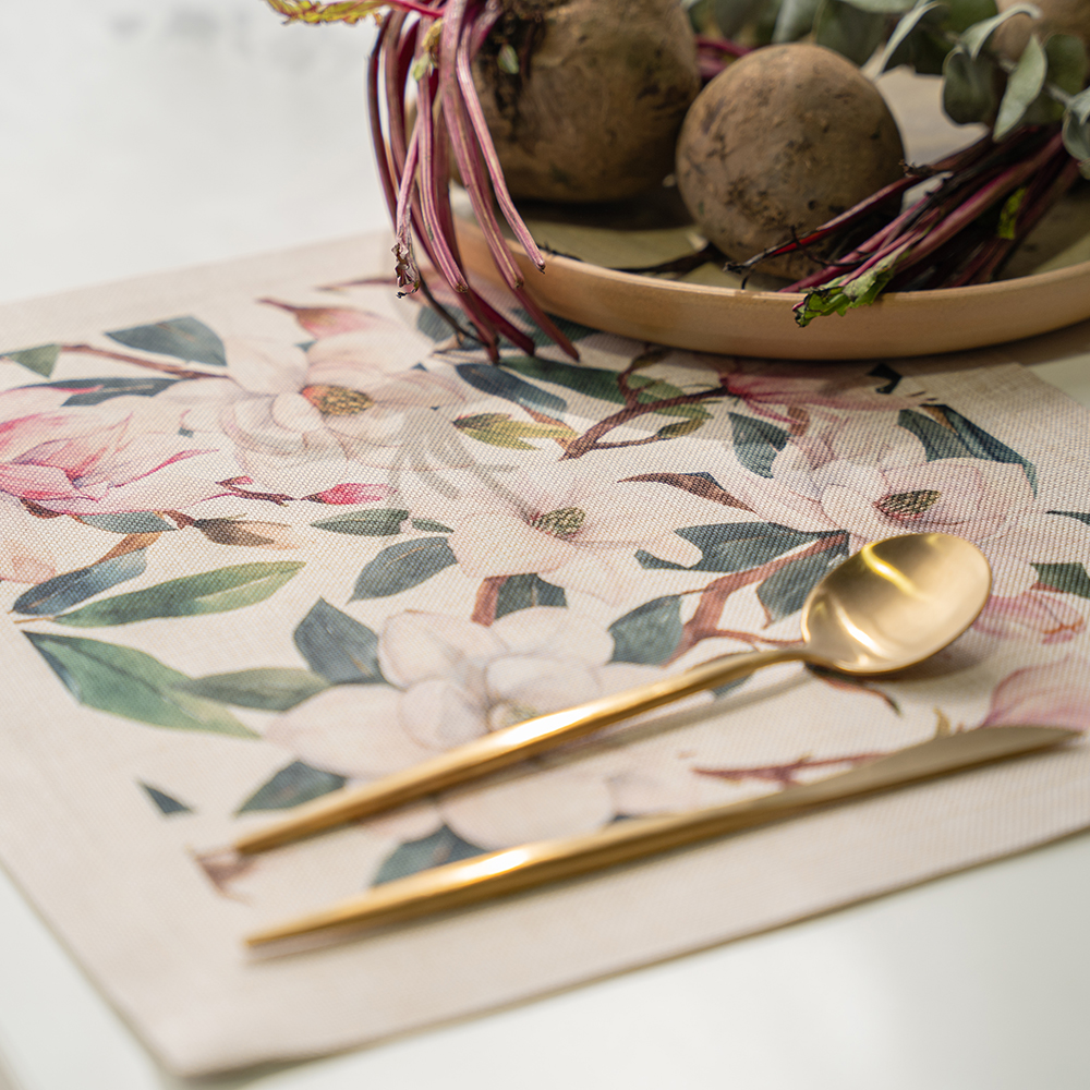 PACK 4 INDIVIDUALES TUYO PRINT ESTAMPADO LINET NATURAL MAGNOLIA - 4
