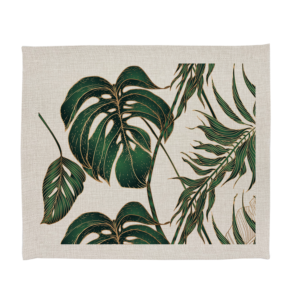 PACK 4 INDIVIDUALES TUYO PRINT ESTAMPADO LINET NATURAL PHILODENDRO - 1
