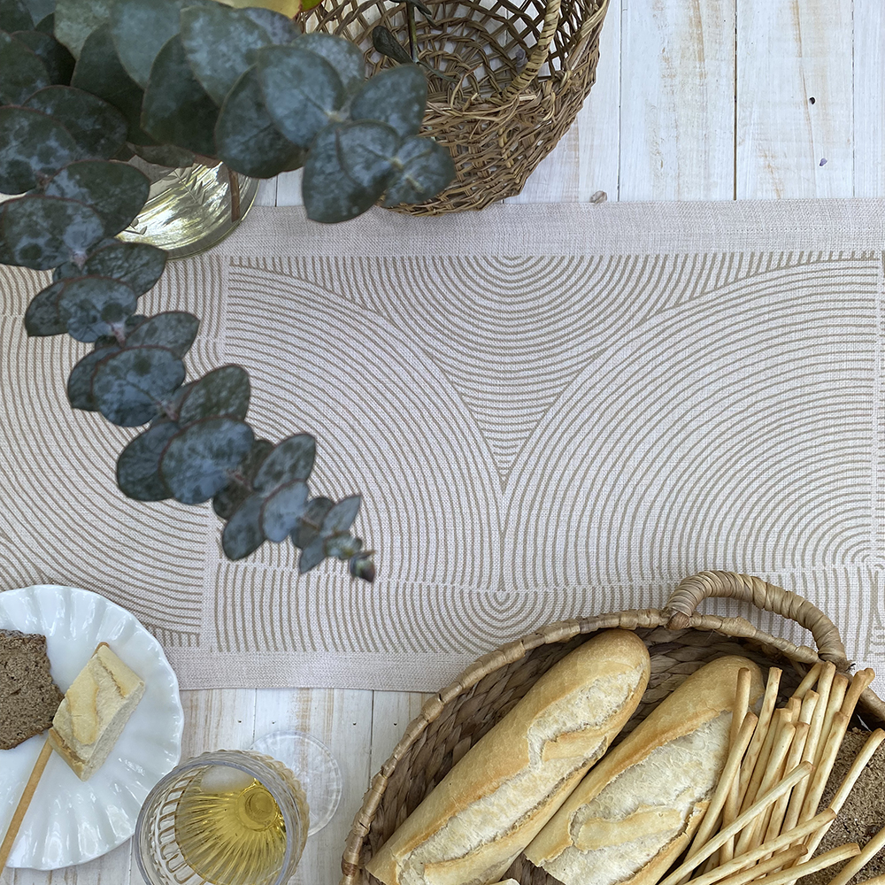 PACK 4 INDIVIDUALES TUYO PRINT ESTAMPADO LINET NATURAL TAUPE - 2