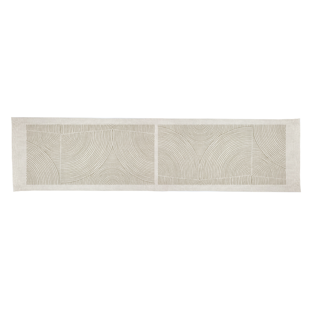 CAMINO DE MESA TUYO PRINT LINET NATURAL TAUPE - 1