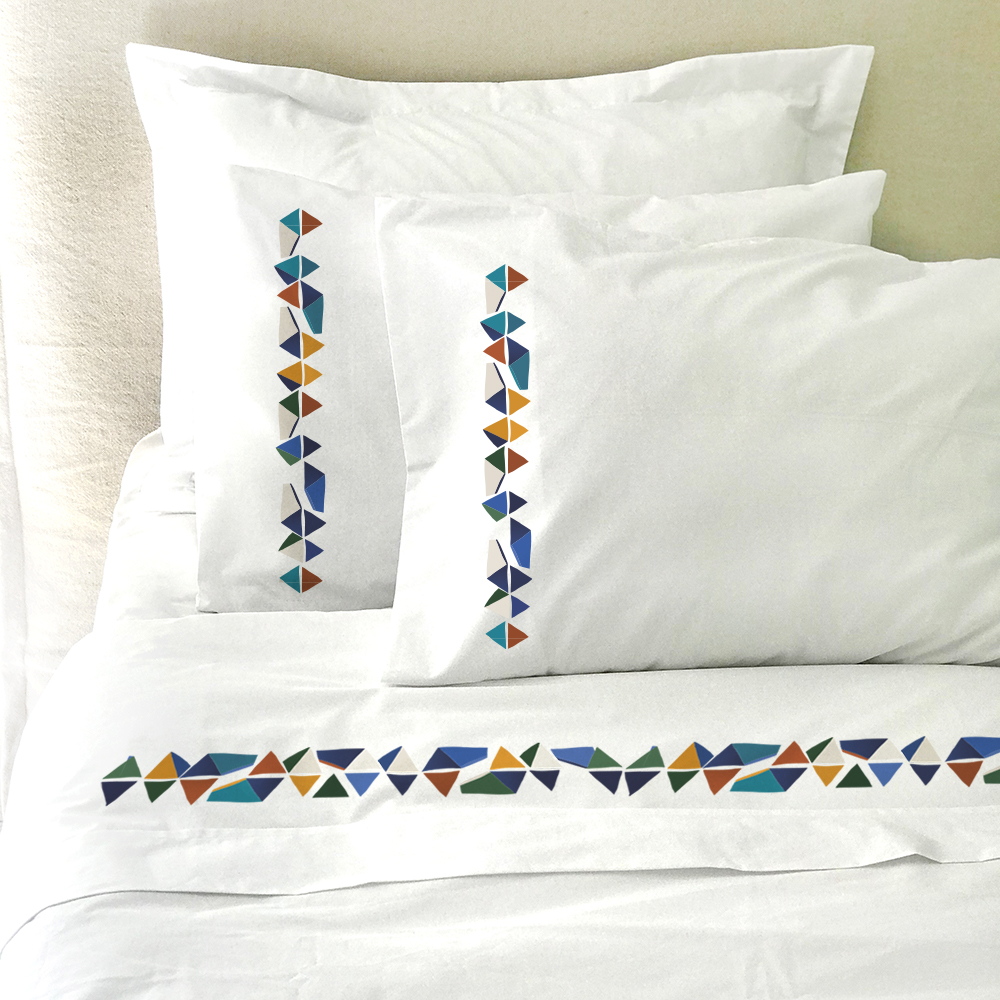 SET SÁBANAS TUYO PRINT MERIDIANO 1 PLAZA 200 HILOS ALGODÓN BLANCO ESTAMPADO - 2