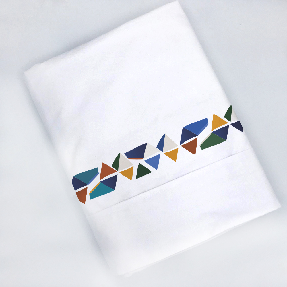 SET SÁBANAS TUYO PRINT MERIDIANO 1.5 PLAZAS 200 HILOS ALGODÓN BLANCO ESTAMPADO - 2