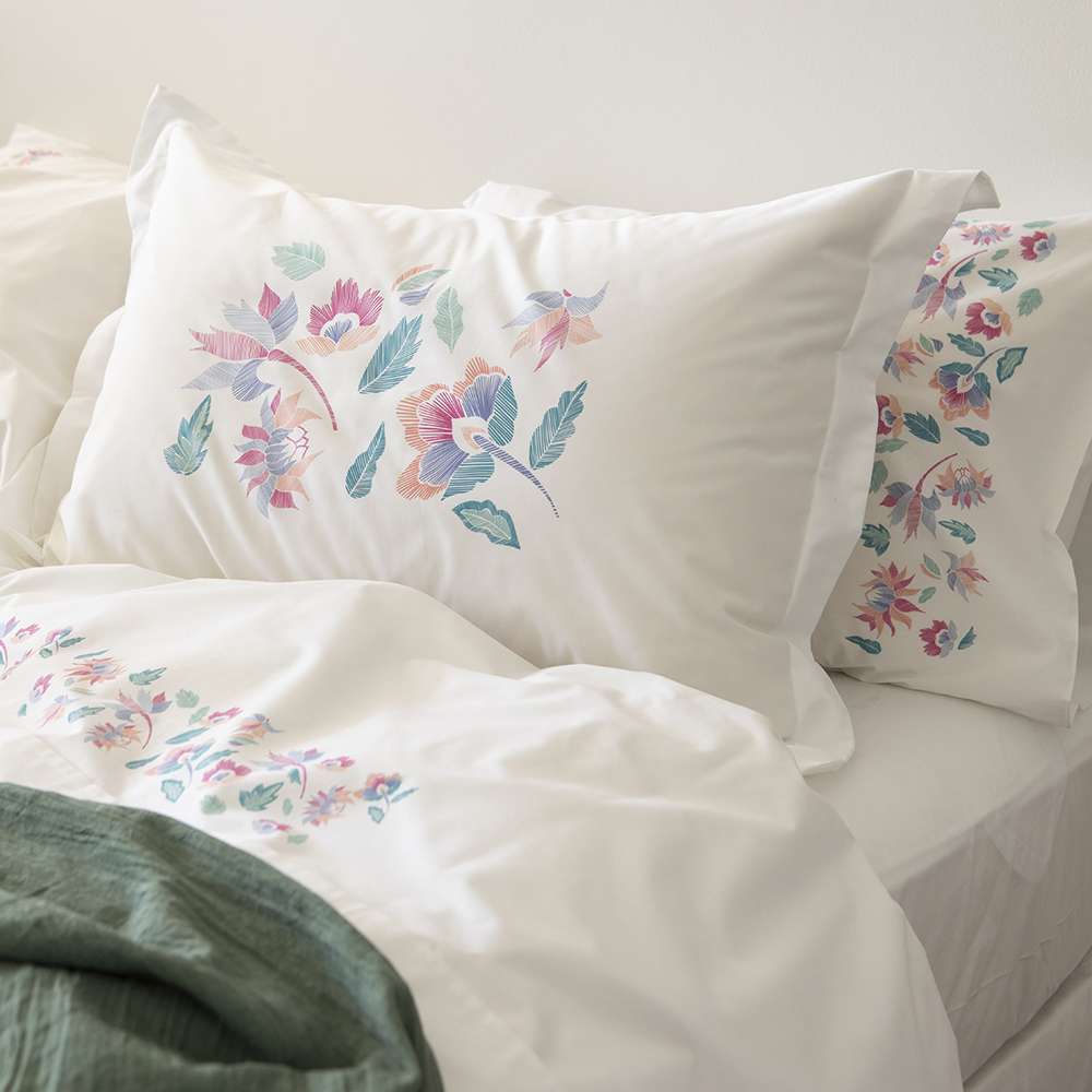 FUNDA TUYO PRINT ALMOHADA MARÍA 70 X 50 CM ALGODÓN BLANCO - 3