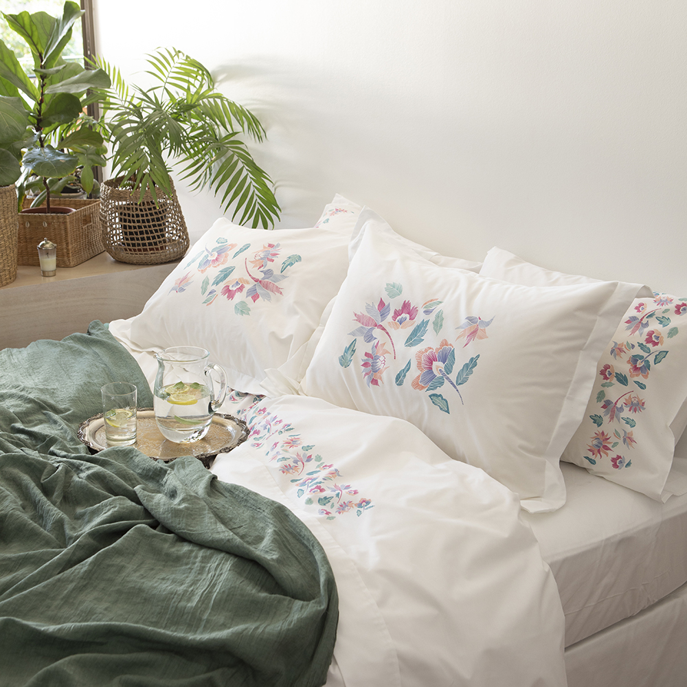 FUNDA TUYO PRINT ALMOHADA MARÍA 70 X 50 CM ALGODÓN BLANCO - 4