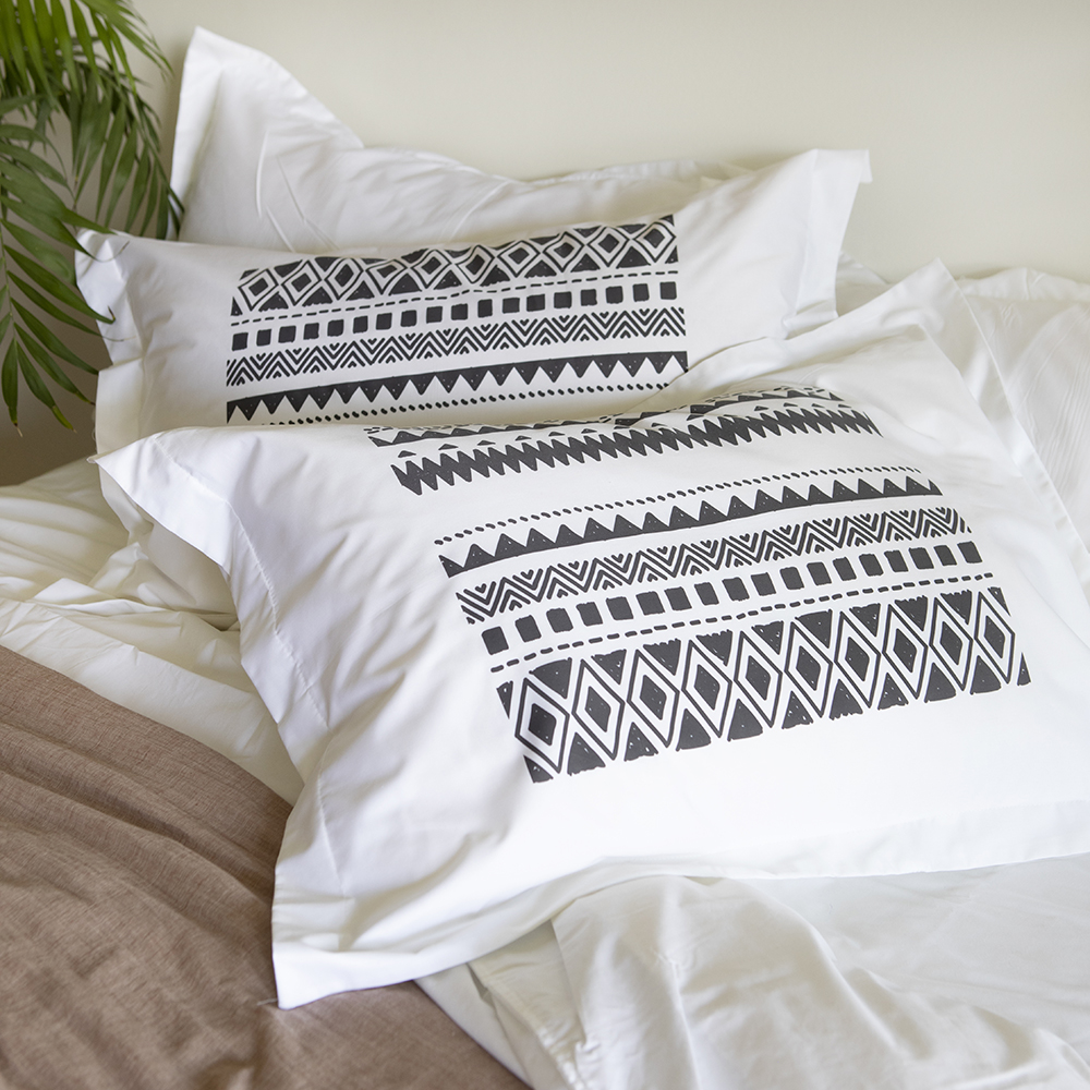 FUNDA TUYO PRINT ALMOHADA ORIGEN 75 X 55 CM ALGODÓN BLANCO - 2