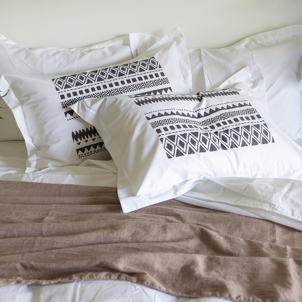 FUNDA TUYO PRINT ALMOHADA ORIGEN 75 X 55 CM ALGODÓN BLANCO - 3