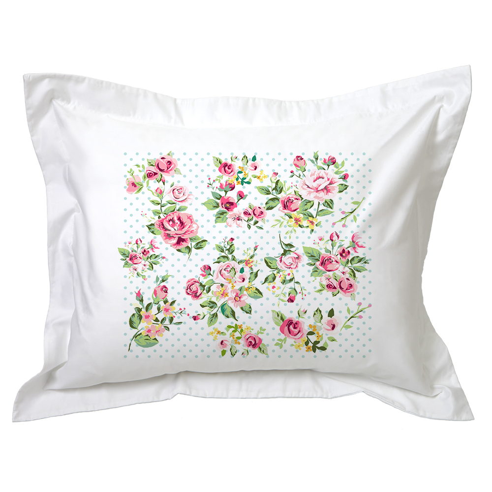 FUNDA TUYO PRINT ALMOHADA FLORES VINTAGE 70 X 50 CM ALGODÓN BLANCO - 1