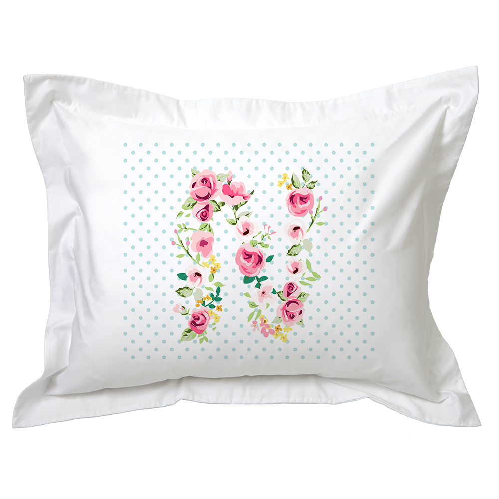 FUNDA TUYO PRINT ALMOHADA LETRAS VINTAGE N 70 X 50 CM ALGODÓN BLANCO - 1