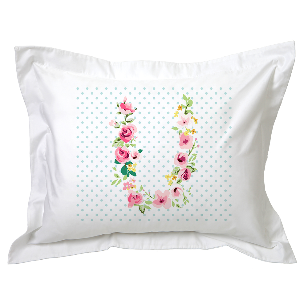FUNDA TUYO PRINT ALMOHADA LETRAS VINTAGE U 70 X 50 CM ALGODÓN BLANCO - 1