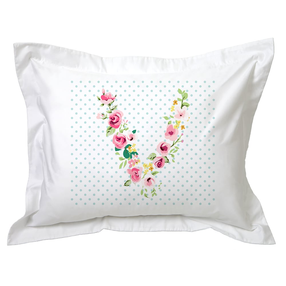 FUNDA TUYO PRINT ALMOHADA LETRAS VINTAGE V 70 X 50 CM ALGODÓN BLANCO - 1