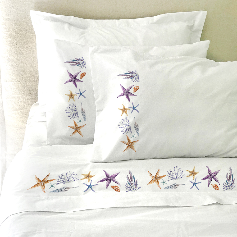 SET SÁBANAS TUYO PRINT STELLA 2 PLAZAS 200 HILOS ALGODÓN BLANCO ESTAMPADO - 1