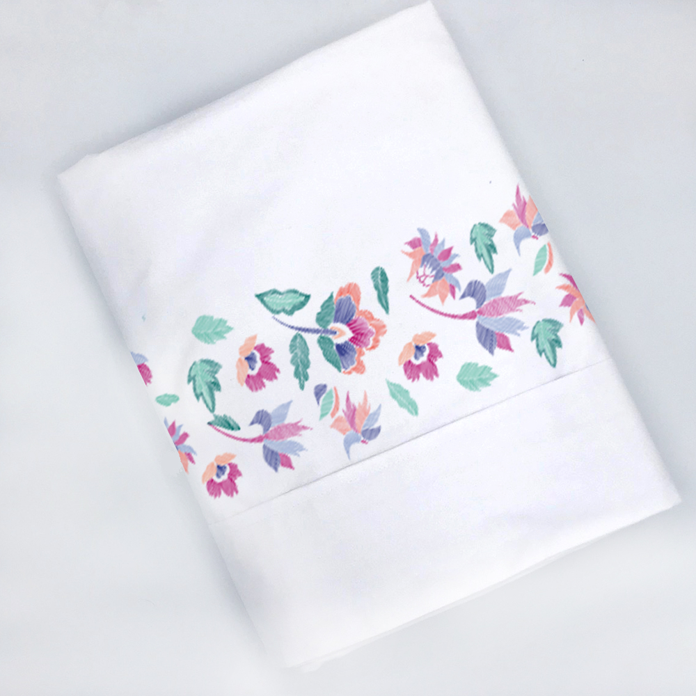 SET SÁBANAS TUYO PRINT MARIA 2 PLAZAS 200 HILOS ALGODÓN BLANCO ESTAMPADO - 2
