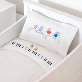 SET SÁBANAS TUYO PRINT MÚSICOS ALGODÓN BLANCO MOISÉS COLECHO - 1
