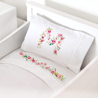 SET SÁBANAS TUYO PRINT LETRAS VINTAGE M BLANCO PACK & PLAY - 1