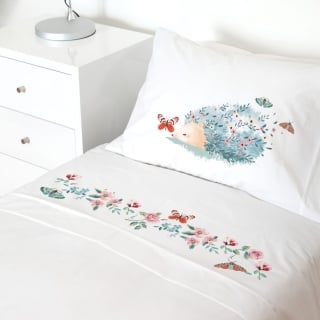 SET SÁBANAS TUYO PRINT ERIZO ALGODÓN BLANCO CAMA TRANSICIÓN - 1