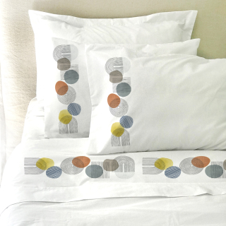 SET SÁBANAS TUYO PRINT LUZ LUNA KING 200 HILOS ALGODÓN BLANCO ESTAMPADO - 1